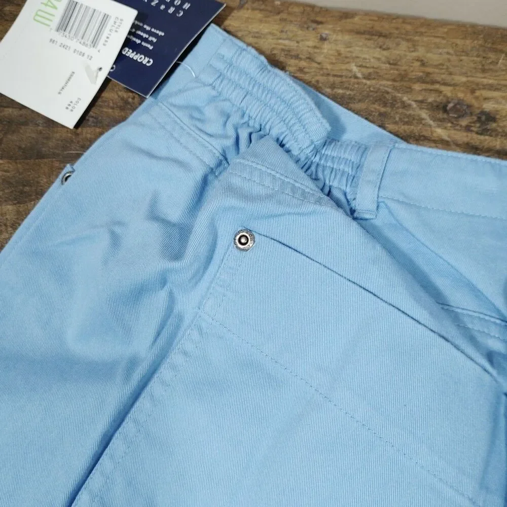 Liz Claiborne Crazy Horse Shorts Sz 24W Pants NWT Light Blue Cotton